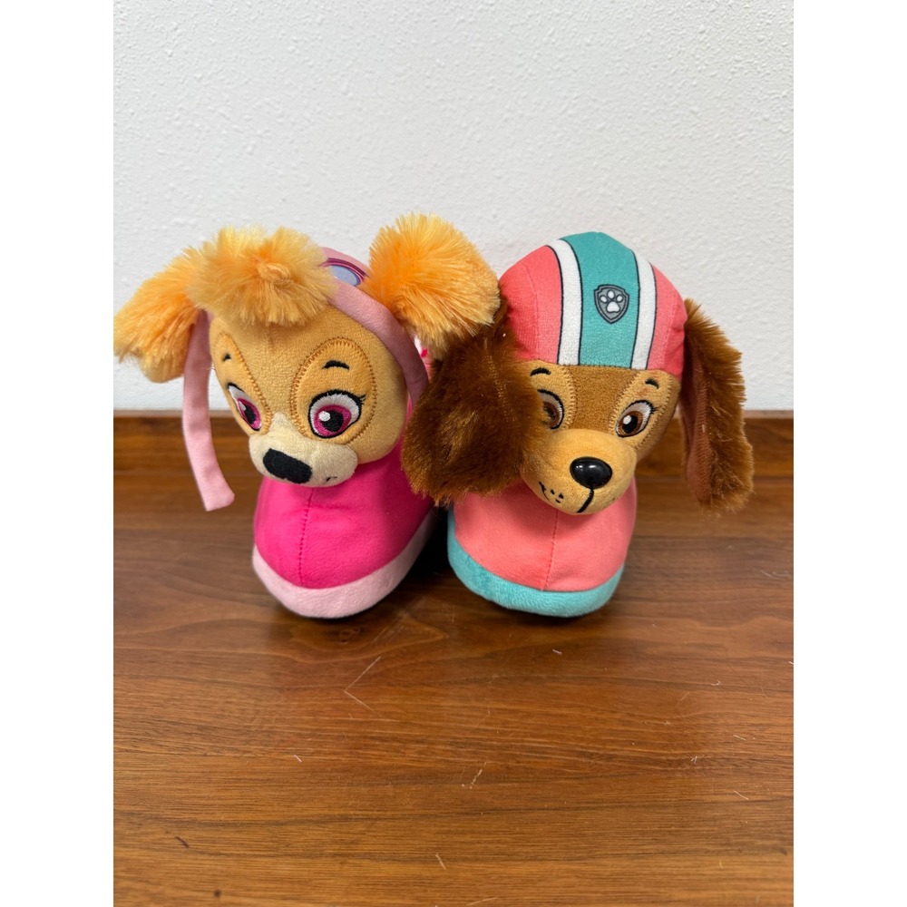 Paw Patrol Skye Liberty Plush Slippers Kids Size 11/12 Pink Coral House Shoes
